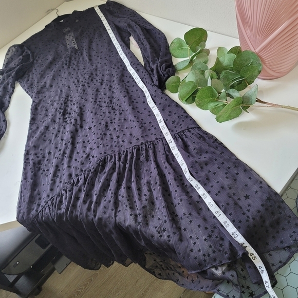 NWT Avec Les Filles flocked stars sheer dress - Picture 7 of 10